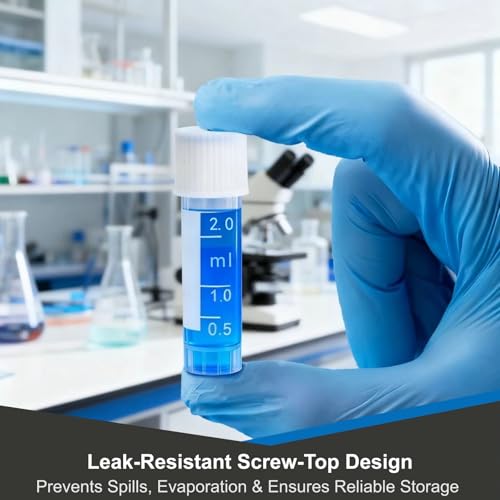 30Pcs 2ml Vial Plastic Small Tubes with Screw Caps Clear Mini Vials with Top Cap for Lab Sample Storage Plastic Test Tubes for Laboratory School Art and Educational Use
