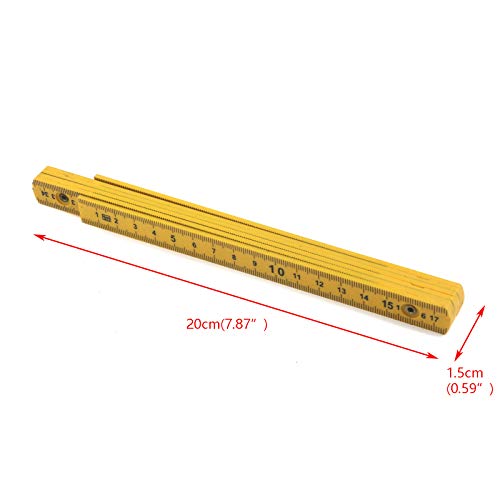Quluxe Folding Ruler Measuring Stick Foldable 1M Metric Ruler-Metric Only - size: 1m (Metric only, yellow)