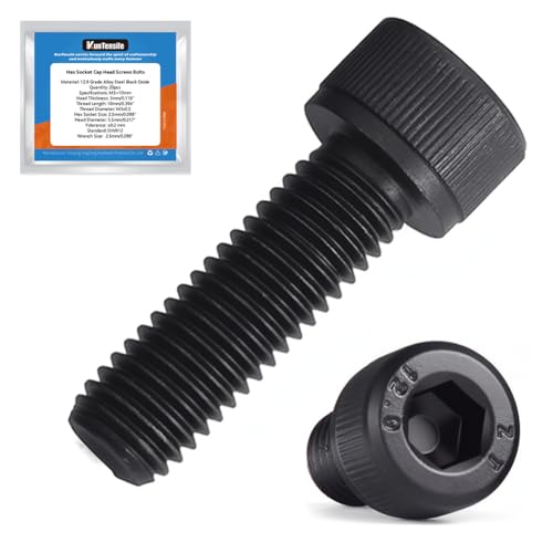 M4 x 12mm Hex Socket Cap Head Screws Bolts, 200pcs Grade12.9 Machine Screws - size: M4x12mm