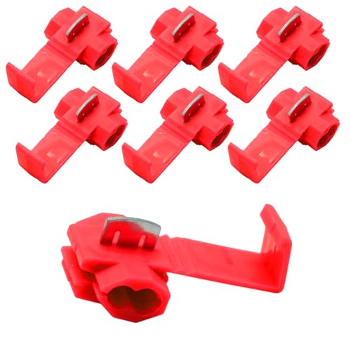 120 Pcs Red Solderless Quick Splice Snap Wire Connector - size: Red (120 Pcs)
