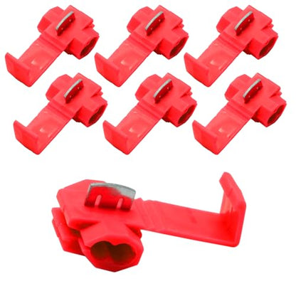 120 Pcs Red Solderless Quick Splice Snap Wire Connector - size: Red (120 Pcs)