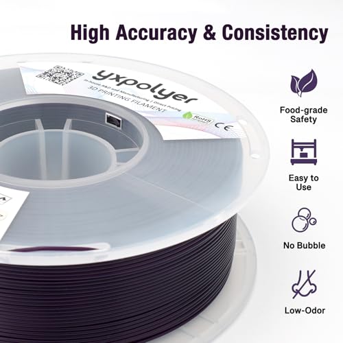 YXpolyer PLA+ 3D Printing Filament Food Safe 1.75mm Dark Plum Purple 1kg - color: Dark Plum Purple