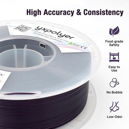 YXpolyer PLA+ 3D Printing Filament Food Safe 1.75mm Dark Plum Purple 1kg - color: Dark Plum Purple