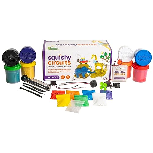 Squishy Circuits Deluxe Kit - Explore Electrical Circuits with Play Dough - STEM Science Kits for Ages 8-12 - Fun and Educational at Home, Classroom, Camp, and More! - style: Deluxe Kit