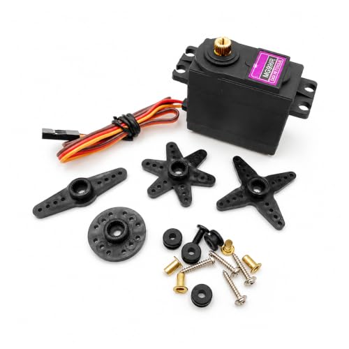 Treedix 2 pcs MG996R Servo Motor Metal Gear High-Torque Servo Motor for Smart Car Robot Boat RC Helicopter Mechanical arm Fittings(Control Angle 360)
