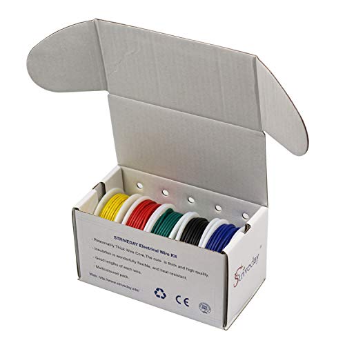 18 AWG Hook Up Wire, 1007 Stranded Tinned Copper Wire, 300V 80°C UL Recognized Flexible Electrical Wire for Automotive, LED Strips, Robotics, Home DIY Electronics Projects - color: Box-1, size: 18AWG