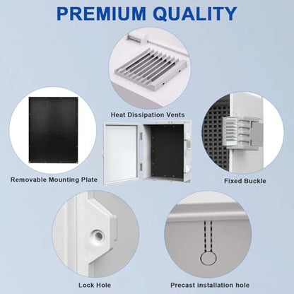 Outdoor Waterproof Electrical Junction Box Weatherproof IP65 ABS Plastic Enclosure with Preset Holes Switch Router Project Box with Mounting Panel Hinged Cover (15.7"x11"x5.9") - size: 15.7"x11"x5.9"