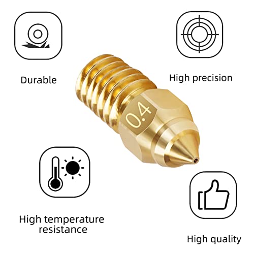 10PCS Brass 0.4mm Nozzles for Ender 3 V3 SE, Ender 5 S1, 3D Printer Parts High Speed M6 0.4mm Nozzles Kit for Ender 3 V3 SE, Ender 5 S1, Ender 7, Spider 1.0 Hotend - style: Ender 3 V3 SE Brass 0.4mm