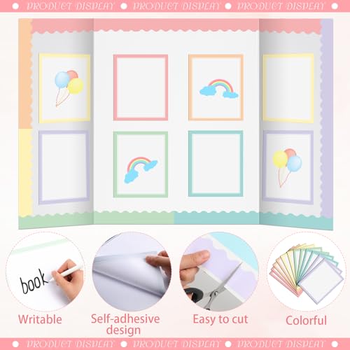 90 Pcs Science Fair Board Supplies Trifold Poster Boards, Macaron - color: Macaron