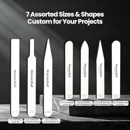 7 PCS Hobby Model Glass File for Gunpla, 3D Prints Polishing Tool - style: 7pcs Complete Kit
