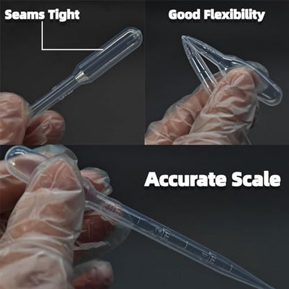 Zkupanx 3mL Pipettes Dropper 100 PCS, Thickened Disposable Transfer Pipette - size: 3 mL