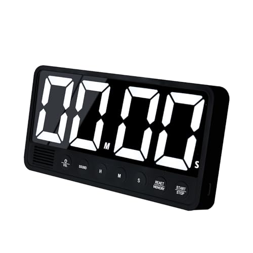 Digital Kitchen Timer - 7.1” Extra Large Display LED Countdown Timer - color: Black