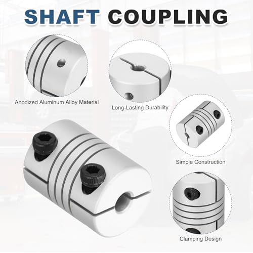 MECCANIXITY 2 Pcs 4 to 4mm Flexible Shaft Coupling 20mm L 15mm Dia - size: 4 to 4mm