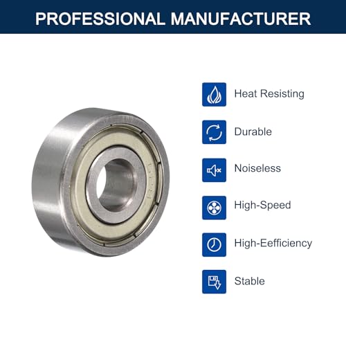 628ZZ Deep Groove Ball Bearings, ID 8mm x OD 24mm x Width 8mm Miniature Bearings, Double Metal Shielded Ball Bearing Chrome Steel Z2 Lever 20pcs - size: 628ZZ 8x24x8mm