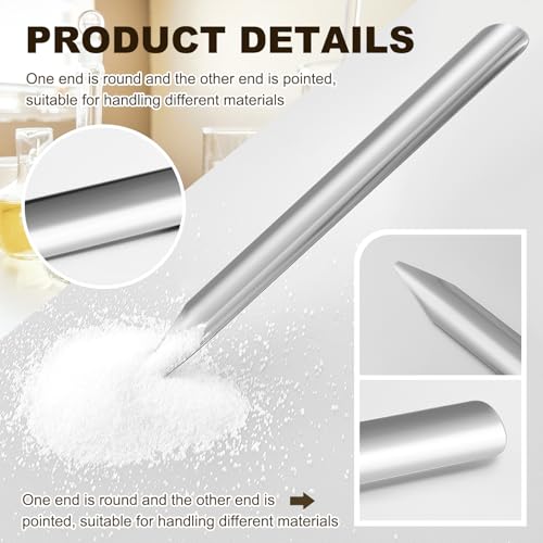Zonon 12 Pcs 6 Inch Lab Spatula Stainless Steel Bead Scoop Round Pointed