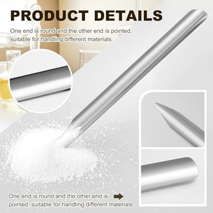 Zonon 12 Pcs 6 Inch Lab Spatula Stainless Steel Bead Scoop Round Pointed