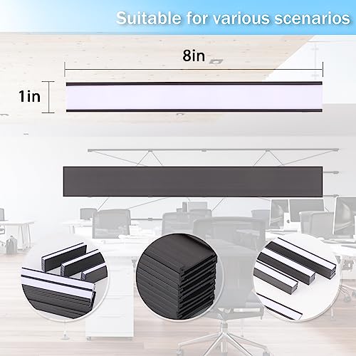 C Channel Magnetic Labels Holders, 30 Pack 1'' x 8'' for Metal Racks - size: 1 x 8 Inch