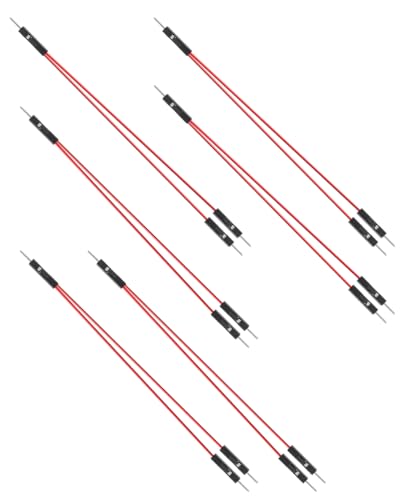 GELRHONR 20cm Red 24AWG 1 Male to 2 Male Jumper Splitter Cable,6 Pack - color: 1M to 2M,Red