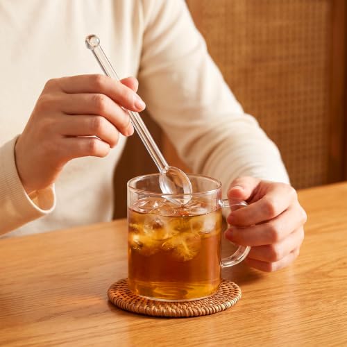Glass Stirring Rods 5.4 Inch Clear Glass Teaspoon Stirrers Long Handle