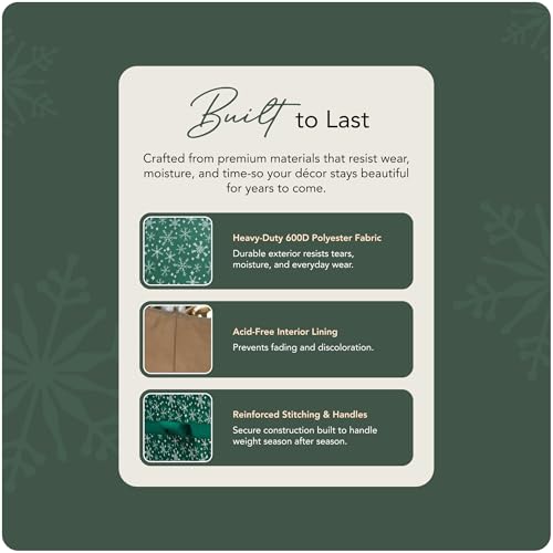Covermates Treasurekeeper Storage Bag, Green Snowflake - color: Green Snowflake Polyester, size: 25.5W x 13D x 12.5H - Without Wheels