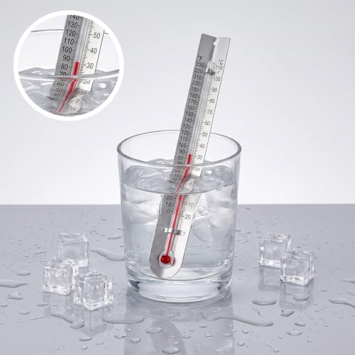 30 Pcs Mercury Free Lab Thermometer, Dual Scale Thermometers V Shaped