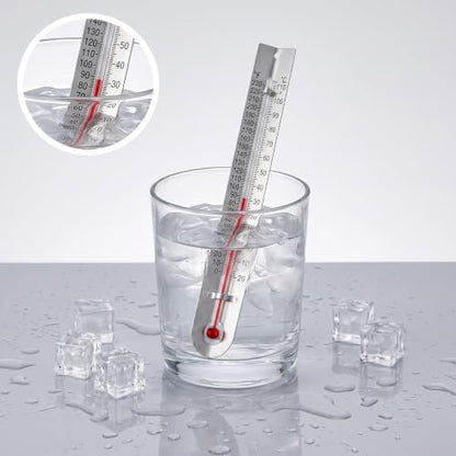 30 Pcs Mercury Free Lab Thermometer, Dual Scale Thermometers V Shaped