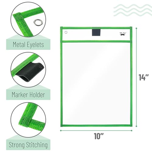Mr. Pen- Reusable Dry Erase Pocket Sleeves Bulk, 10" x 14", 48 Pack - color: Bright & Pastel Colors, size: 48 Pack