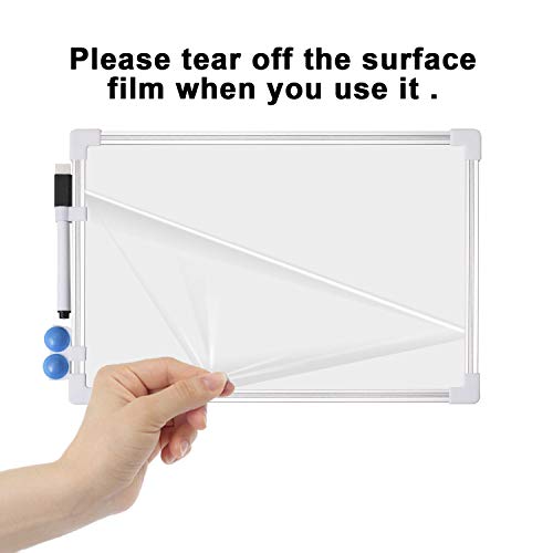 Small Dry Erase Whiteboard 8.5" x 11", Double Sided Aluminum Frame Magnetic White Board, Handheld Whiteboard with Marker and Magnets, Mini White Board for School, Home, Office - size: 9"W x 11"H