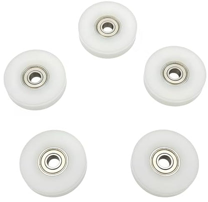 Plastic Nylon Roller Wheel, 1.8"/46.5mm Silent U Groove Pulley Wheels Ball Bearing for Sliding Door Garage Gym Pulleys System, with 608zz Bearing,5Pcs - size: 46.5mm(5pcs)
