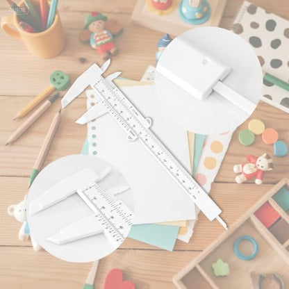 3PCS Black Blue White Plastic Vernier Caliper Mini Measuring Tool - color: Black Blue White