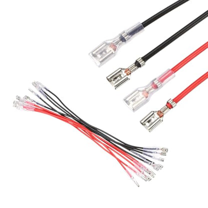 MECCANIXITY 10pcs Double Head Female Spade Crimp Terminal 4.8mm 20cm Wires - size: 4.8mm, 20cm L