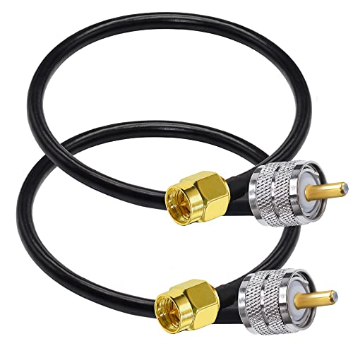TUOLNK RG58 PL259 to SMA Male Cable 0.98ft(30cm) SMA to UHF Male Jumper - size: 0.98ft-2pcs