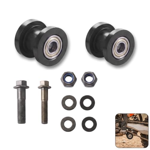 2 PCS Chain Tensioner Roller Pulley Guide, Heavy Duty Waterproof Metal & Rubber Chain Idler Wheel, Compatible with 125cc 140cc Dirt Bike, Mini Bike, ATV, Go Kart, Pit Bike Parts (Black)