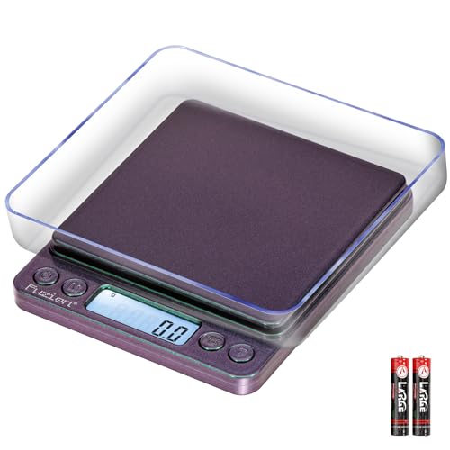 Fuzion Small Gram Scale 3000g, Digital Kitchen Food Scale, Gram and Ounce - color: Ombré Purple-Green