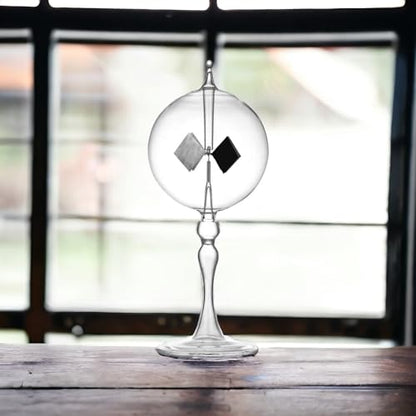 Large Transparent Solar Power Crookes Radiometer Sun Light Energy Spinning Vanes Windmill Gift Home - color: Transparent