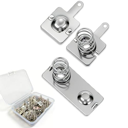 12 Pairs AA Battery Spring Replacement Kit, Nickel Plated Contact Plates & Conversion Springs for Remote, Toy, Clock, Charger (12x12mm & 12x26.5mm)