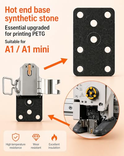Genuine Bamboo lab Upgraded Hotend Heating Assembly for Bambu Lab A1 & A1 Mini,2 Pack Replacement Hot End Kit with Heating Block for 3D Printer - size: 2-Pack Hotend Assembly