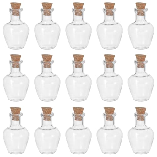 STOBAZA Mini Glass Bottles with Cork Stoppers 30 pack Clear Round Vials for Craft Projects Party Favors Wedding Decor Diy Wishing Bottles 1.18 X 0.78 X 0.78 in