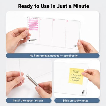 Motivational Acrylic Memo Board Pink Desk Accessories Mental Health Gifts - color: It is Okay to