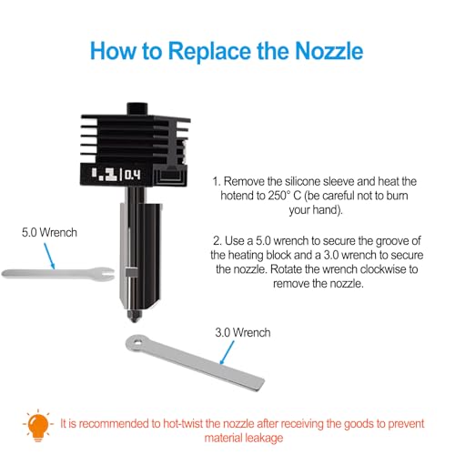 2PCS 0.4mm Hotend for Bambu Lab X2D/P2S/H2S/H2D/H2D Laster/H2D AMS Combo/A1/A1 Mini, Extruder Print Head Quick Swap Hot End Design with Extra 2PCS Silicone Cover Sock Hardened Steel Nozzle - color: 0.4mm, size: 2PCS