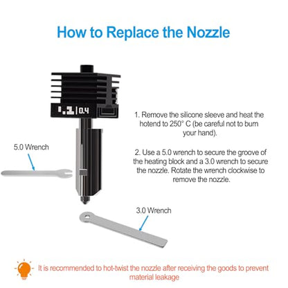 2PCS 0.4mm Hotend for Bambu Lab X2D/P2S/H2S/H2D/H2D Laster/H2D AMS Combo/A1/A1 Mini, Extruder Print Head Quick Swap Hot End Design with Extra 2PCS Silicone Cover Sock Hardened Steel Nozzle - color: 0.4mm, size: 2PCS