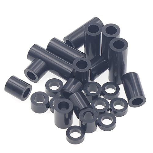 OD 9mm ID 5.4mm Black ABS Unthreaded Round Spacers for M5 Screw Kit - size: OD 9mm ID 5.4mm