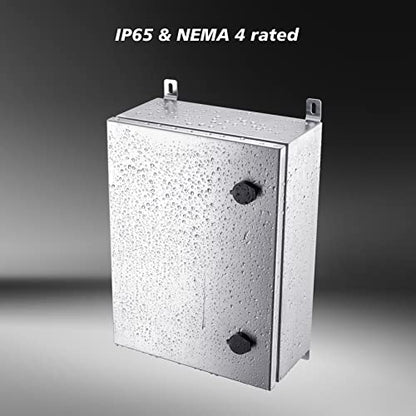 IP65 Weatherproof Stainless Steel Box Wall-Mounted Electronic Equipment Enclosure Box with Mounting Plate and Wall Bracket (16'' x 12'' x 6'')… - size: 16" x 12" x 6"