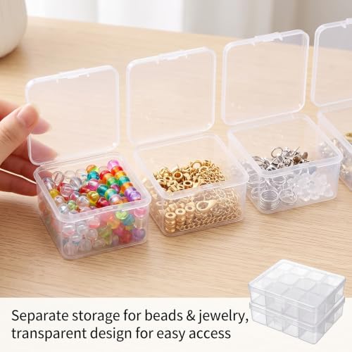 SATINIOR 24 Pcs Small Clear Plastic Container Box, 2.5 x 2.5 x 1.6 in - size: 2.5 x 2.5 x 1.6 in