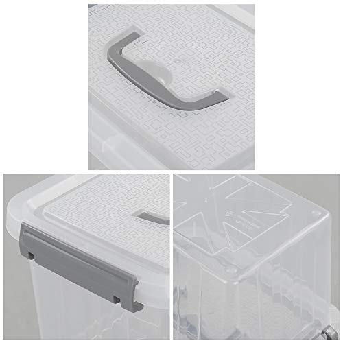Jekiyo Clear Plastic Storage Bin, 6 Quart Latching Box with Lid, 4 Packs - size: 6 Quart
