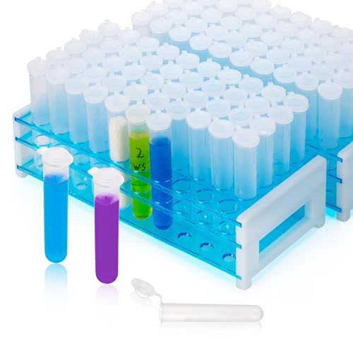 100Pcs 15mL Plastic Round Bottom Centrifuge Tubes, Lab Sample Vials