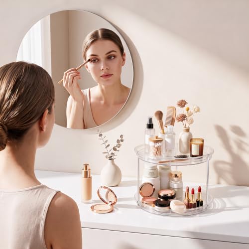 360° Rotating Makeup Organizer Skincare Organizer Countertop Clear - size: 9in 1 Pack