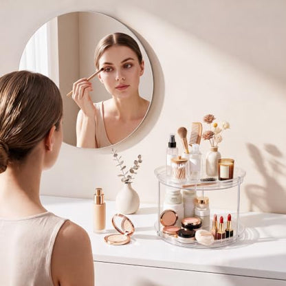 360° Rotating Makeup Organizer Skincare Organizer Countertop Clear - size: 9in 1 Pack