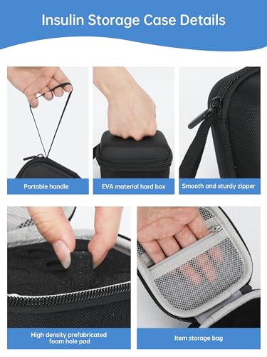 9Slot Insulin & Peptide Vials Storage Case for 3ml 5ml 10ml Vials - color: 9-slots (Black)