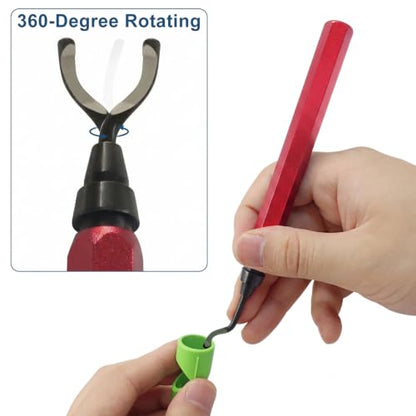 Deburring Tool with 12-Pcs BS1010 HSS Swivel Blades, Red Handle - color: Red